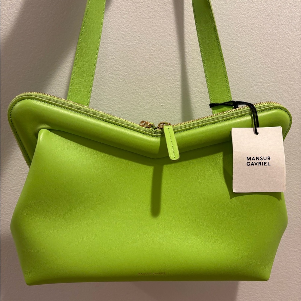 Mansur Gavriel Bright Green Convertible Shoulder Bag/Clutch